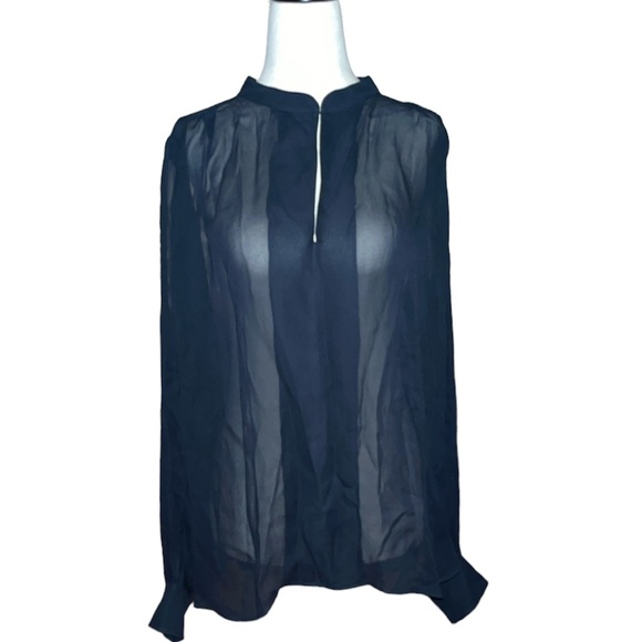 Rag & Bone Sheer Navy Blue Top - Picture 1 of 6